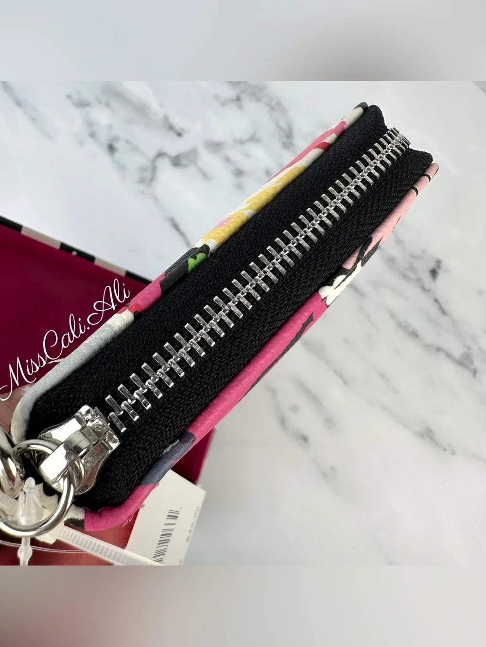 NWT BETSEY JOHNSON Black White Snakeskin Accordion Zip Wallet Wristlet